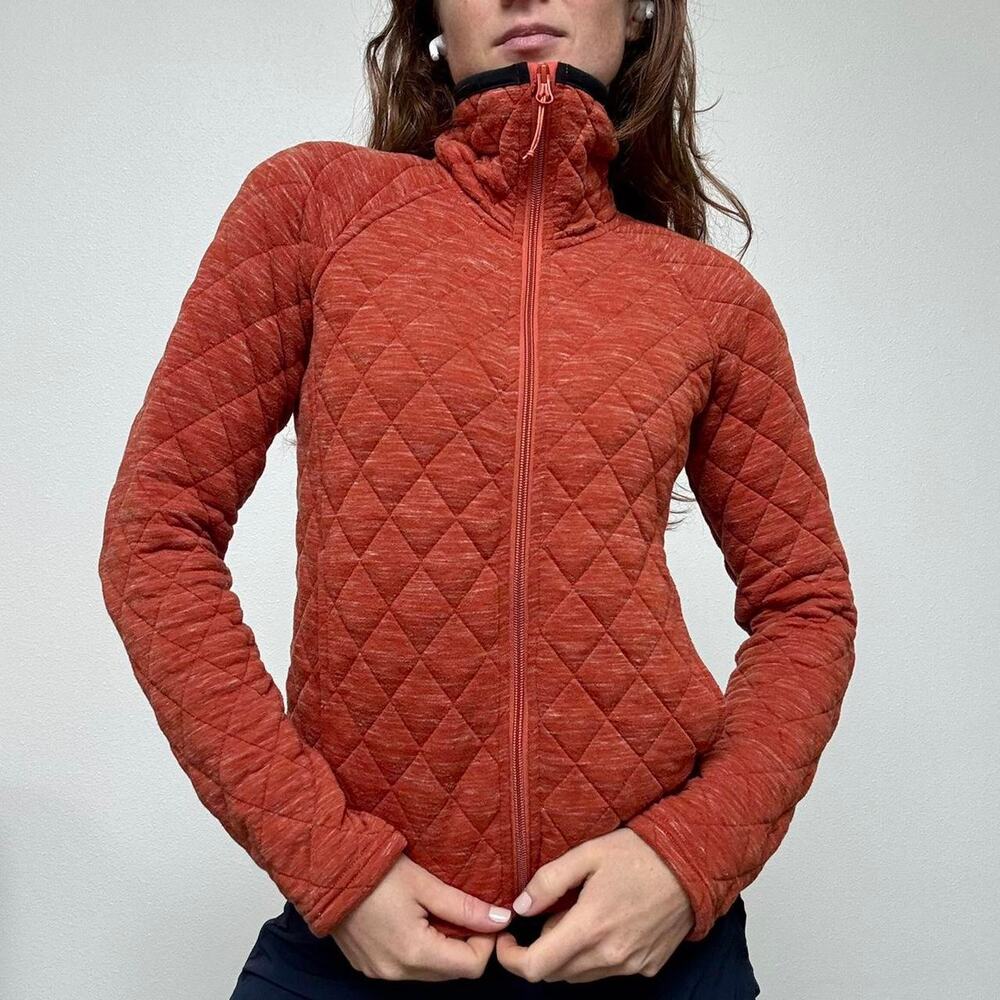 Oiselle orange quilted zip up jacket